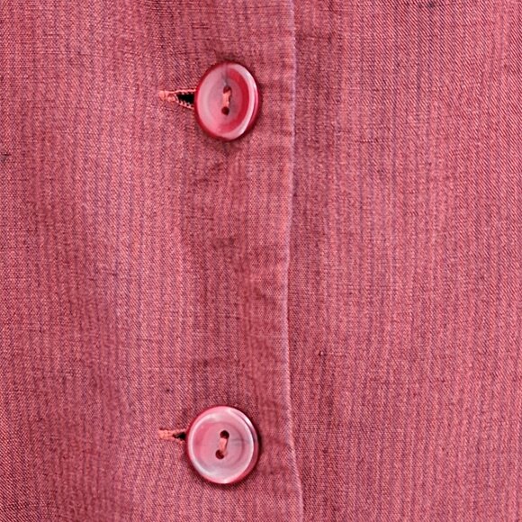 Lilith Vintage Women's Linen Blend Button Front Fitted Blouse - M - Picture 5 of 8